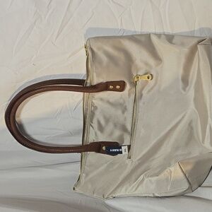 Old Navy Beige Tote with Brown Handles